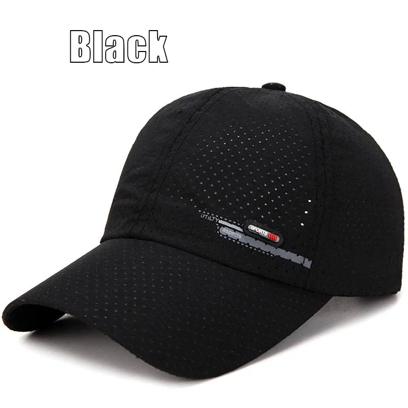 Summer New Breathable Perforated Quick-Drying Hat For Men Fishing Sun Protection Baseball Cap Cycling Travel Sports Hat