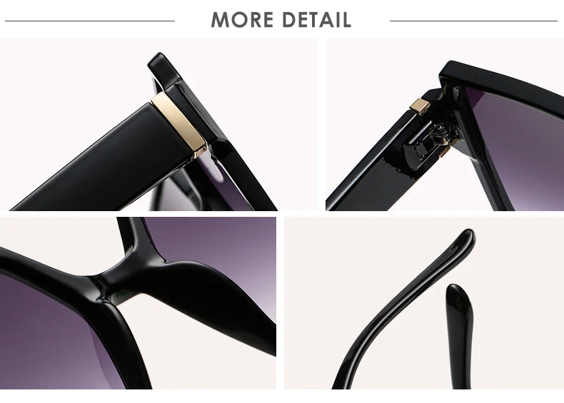 Cycling 1/2pcs Female Square Large Frame Sunglasses Women Retro Brand Big Frame Sun Glasses Black Fashion Gradient Eyeglasses