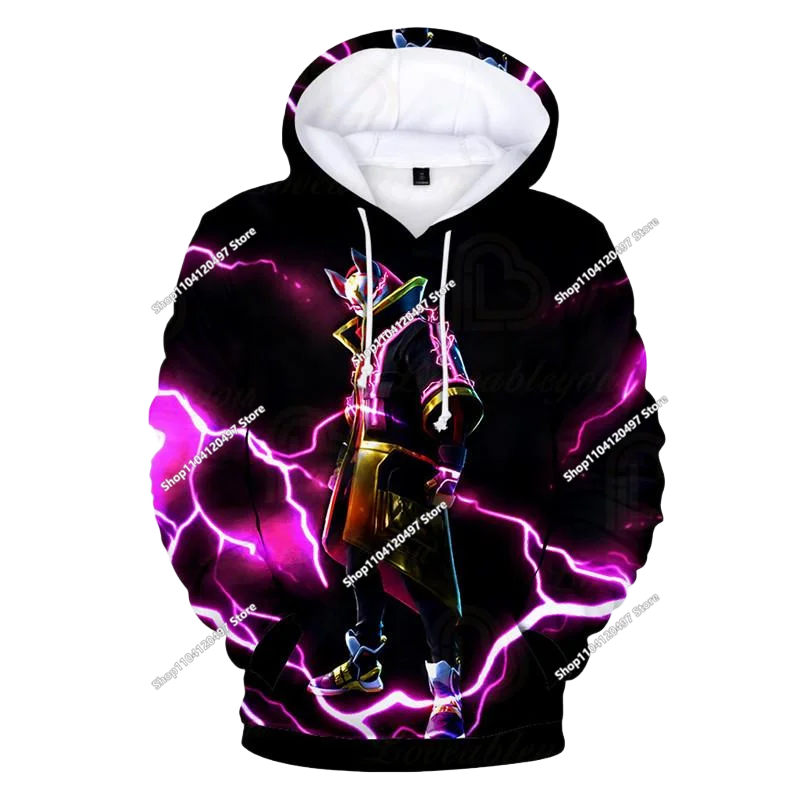 Camisola com Capuz Infantil de Outono — T-shirt Hoodie Fortnite Nova, Roupa Casual Confortável para Crianças, Estilo Streetwear