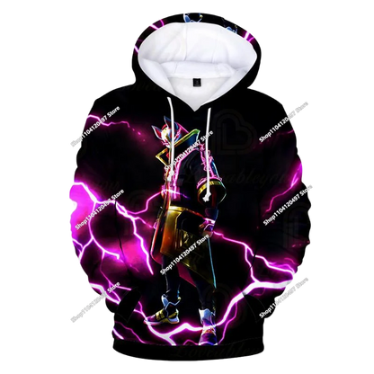 Camisola com Capuz Infantil de Outono — T-shirt Hoodie Fortnite Nova, Roupa Casual Confortável para Crianças, Estilo Streetwear