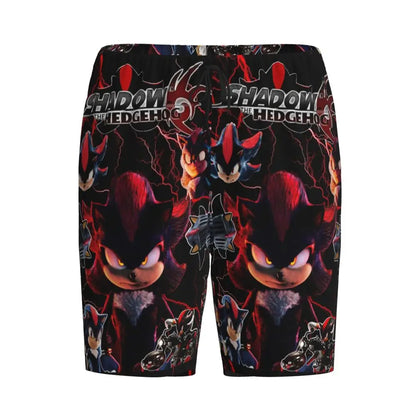 Custom Shadow The Hedgehog Sonic Poster Short Pajama Pants Men Sleepwear Sleep Lounge Bottom Shorts Sleeping Pants