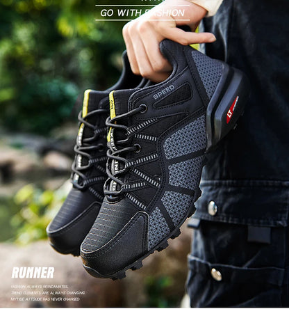 Men's hiking shoes, all-terrain outdoor sports shoes, breathable mesh, non-slip, wear-resistant hiking shoes, outdoor cycling shoes