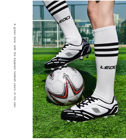 Soccer Shoes Men Turf Football Boots Fashion Firm Ground Studs Anti-Slip Boy Sneakers Original Outdoor Field Training Trainers