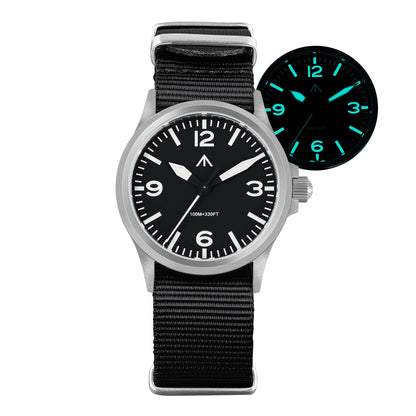 MILITADO ML18 36mm  Watch VH31 Sweep second Quartz Movement 316L Steel Sapphire BGW9 Lume 100M Waterproof Men's Wristwatch