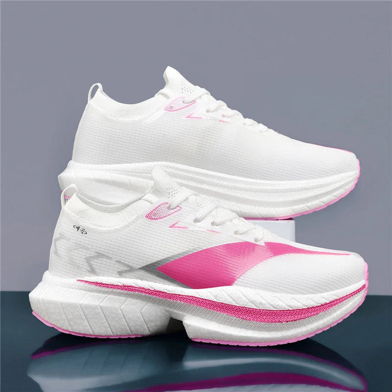 Ténis de corrida Air Cushion para homem, ténis masculinos, ténis de maratona com sola de carbono, ténis de jogging, calçado desportivo para atividades ao ar livre, ténis casuais para homem