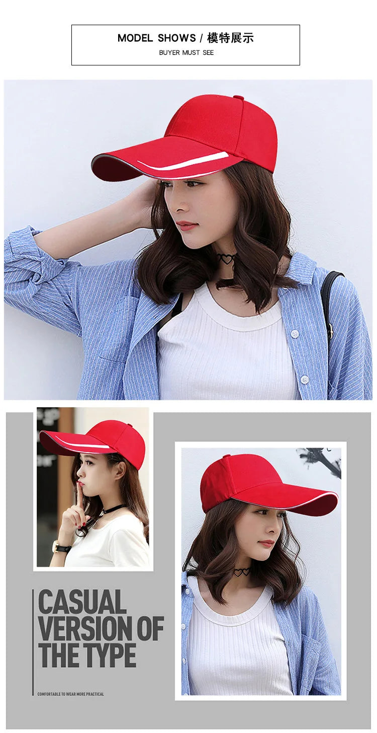 Peaked Hat Spring Summer 14cm Long Brim Sunscreen Fishing  Men Women Street Sunshade Outdoor Adjustable Cotton Golf Cap Trucker
