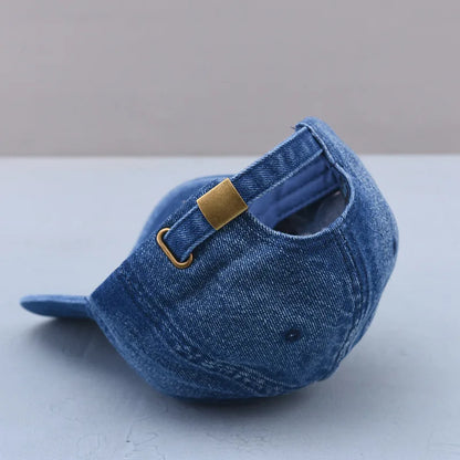 Fashion NYC Embroidery Denim Snapback Baseball Caps Adjustable Outdoor Casual Adult Wash Sports Golf Sun Hats