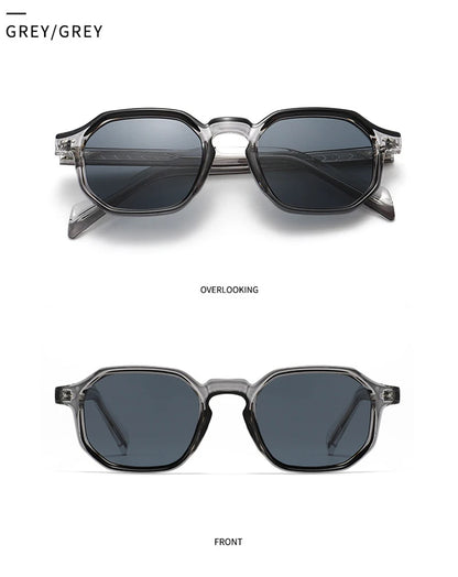SHAUNA New Polygon Square Men Polarized Sunglasses Retro Rivets Women Blue Green Shades UV400