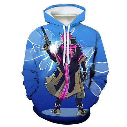 Children's Fortnite 2024 Sweatshirt, 3D Digital Printed Hoodie, Men's and Women's Pullover Jacket, Long Sleeve Children's Gift