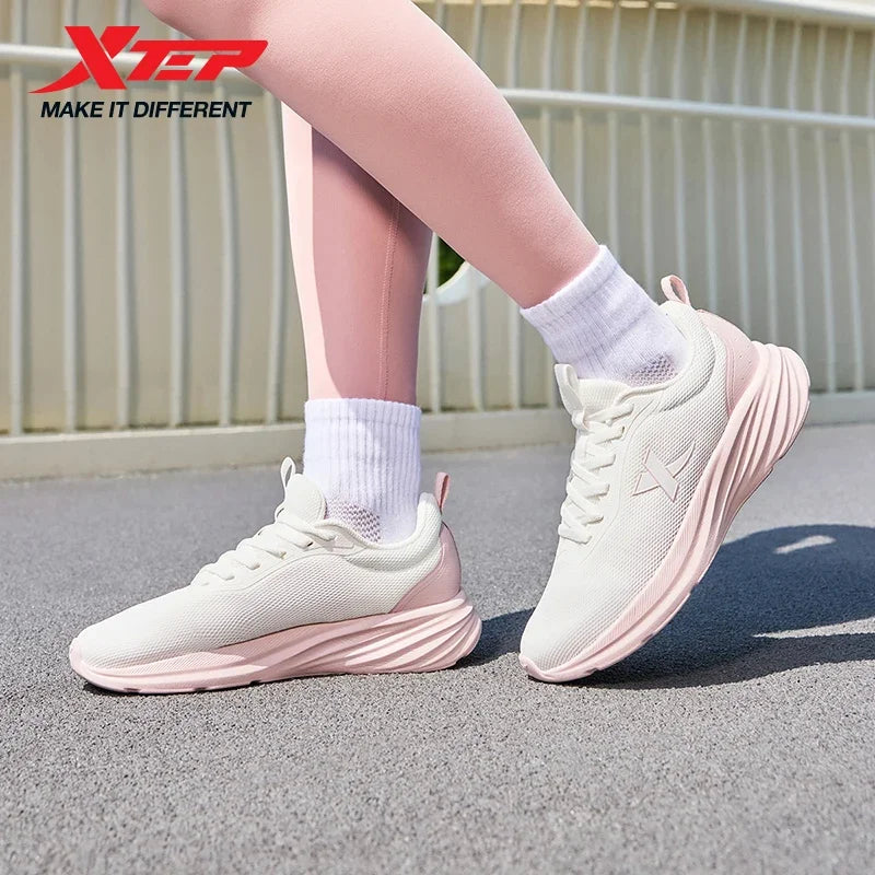 Sapatilhas de Corrida Xtep para Mulher 2025 Verão Novidade Resistentes Leves Casuais com Amortecimento de Impacto e Malha Respirável 875418110054