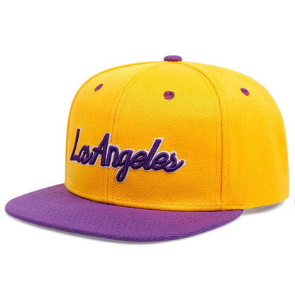 New Fashion Los Angeles Letter Embroidered Flat Edge Hat Men's Retro Hip Hop Hat Women's Outdoor Leisure Sunshade Baseball Hat