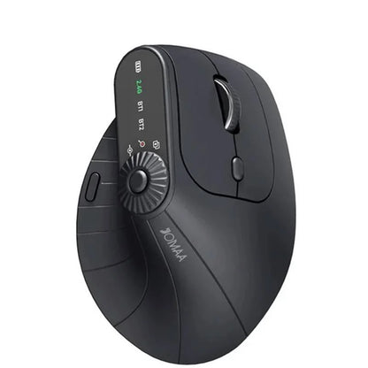 Rato gaming vertical sem fios ergonómico 2.4GHz BT RGB, modo duplo, para portátil, computador de secretária e escritório, silencioso