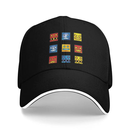 Geometry Game Dash Baseball Cap Casual Unblocked Level Sandwich Hat for Men Women Breathable Headwear Activities