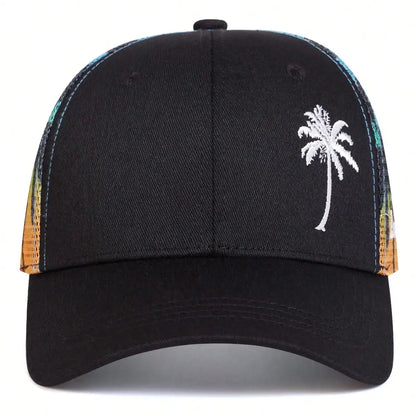 Men's Sun Protection Casual Mesh Cap Coconut Tree Truck Driver Hat gorras de béisbol moto gp baseball caps for men