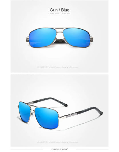 KINGSEVEN 2023 Aluminum Pilot HD Polarized Sunglasses Men Women Fashion Frame Male Sun Glasses For Driving UV400 Mirror