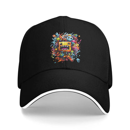 Geometry Game Dash Baseball Cap Casual Unblocked Level Sandwich Hat for Men Women Breathable Headwear Activities