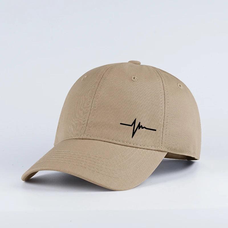 Heartbeat ECG Lifeline Print Baseball Cap Men Women Adjustable Dad Hat Minimalist Casual Sport Sun Hat