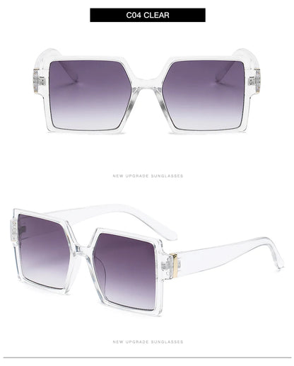 Cycling 1/2pcs Female Square Large Frame Sunglasses Women Retro Brand Big Frame Sun Glasses Black Fashion Gradient Eyeglasses