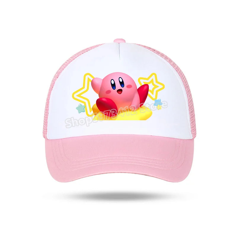 Kirby Summer Baseball Polyester Hats Universal Casual Cap Truck Driver Cartoon Peripheral Items Adult Adjustable Children Action