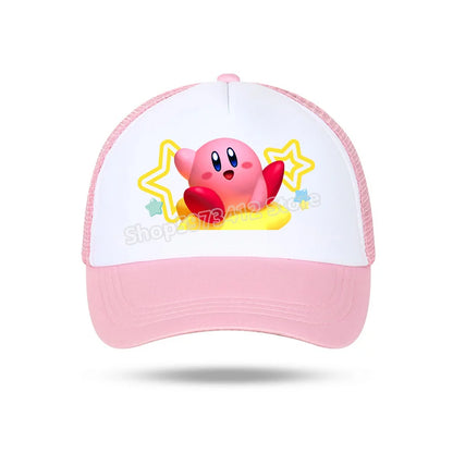 Kirby Summer Baseball Polyester Hats Universal Casual Cap Truck Driver Cartoon Peripheral Items Adult Adjustable Children Action