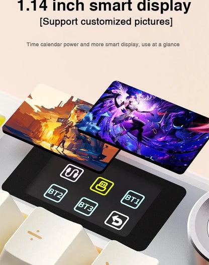 AULA F108 PRO Esports Gaming Mechanical Keyboard Three Mode Custom Multi-Knob RGB Backlight Keyboard with TFT Smart Display