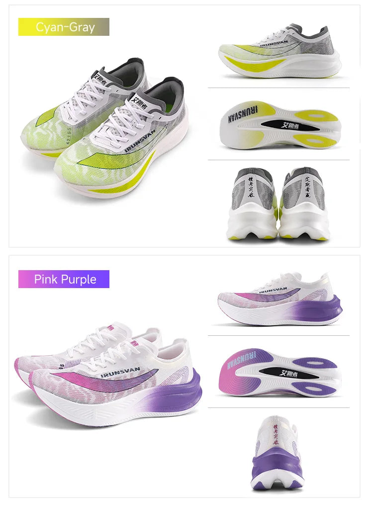 IRUNSVAN Original Carbon Plate Marathon Running Shoes Men Professional Stable Support Shock-Relief Ultra-Light Rebound Sneakers