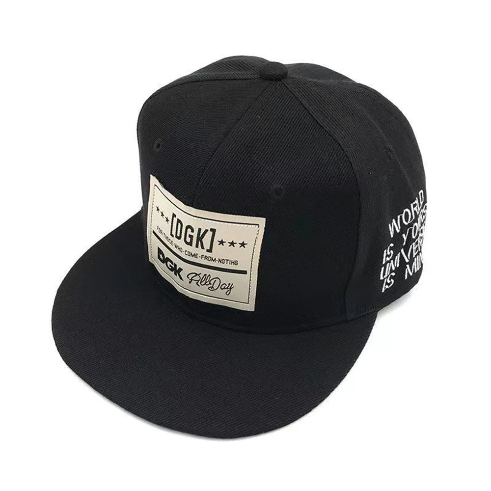 Men's Letter Embroidery Tide All-Match Flat Brim Baseball Cap Ladies Summer Hip-Hop Hat Outdoor Shade Adjustable Peaked Cap