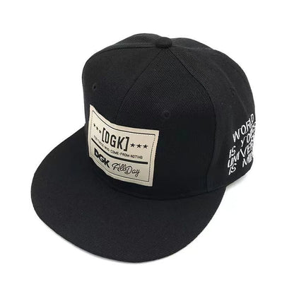 Men's Letter Embroidery Tide All-Match Flat Brim Baseball Cap Ladies Summer Hip-Hop Hat Outdoor Shade Adjustable Peaked Cap