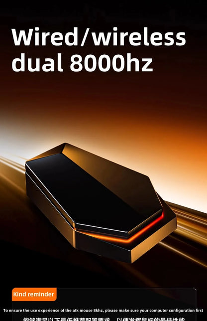 Rato Gaming Bluetooth Sem Fios ATK Dragonfly A9, Design Ergonómico, Resposta Rápida, PAW3950 Ultra, 800mAh, Leve, 8KHz, eSports