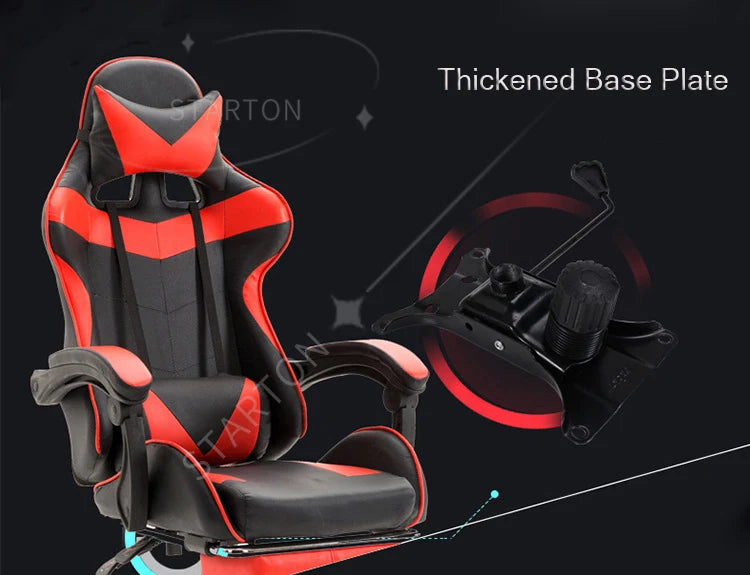 Ergonomic RGB Gaming Chair PU Leather Racing Computer Chair with Adjustable Height, Linkage Armrests, Reclining Office Gamer Chair