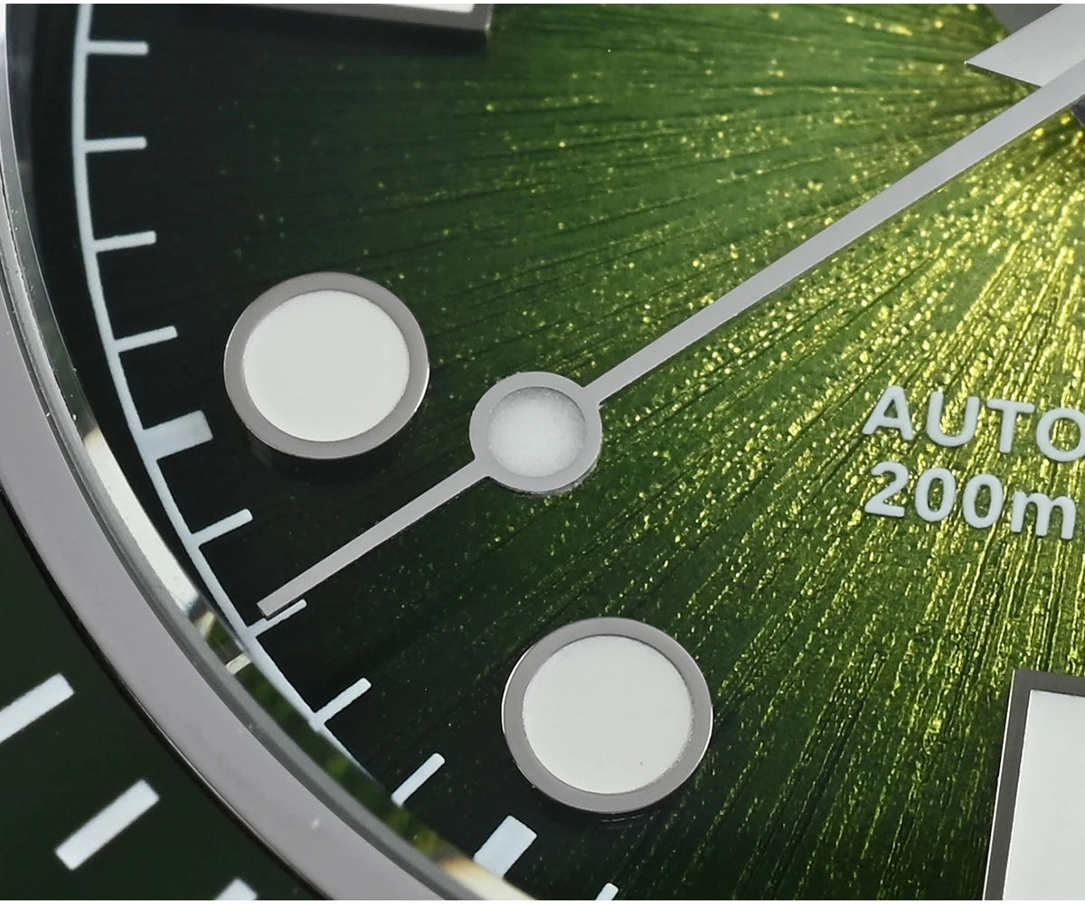 Relógio de mergulho de luxo para homem San Martin 40mm Miyota 9015, mostrador em esmalte sunburst, relógio de pulso mecânico automático, resistente à água 200m, SN0148