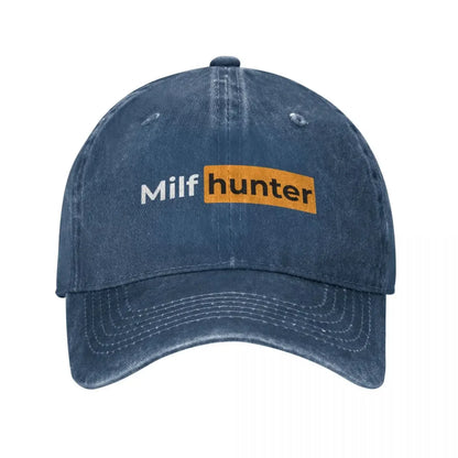 Funny Milf Hunter Baseball Caps Vintage Distressed Washed Headwear Unisex Outdoor Activities Gift Hats Cap