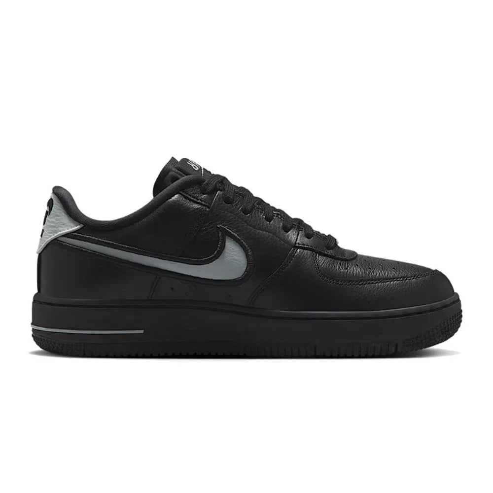 Nike Air Force 1 Rubber Leather Comfortable Stylish Versatile Elegant Low-Top Sneakers Women's Black FJ7409-002