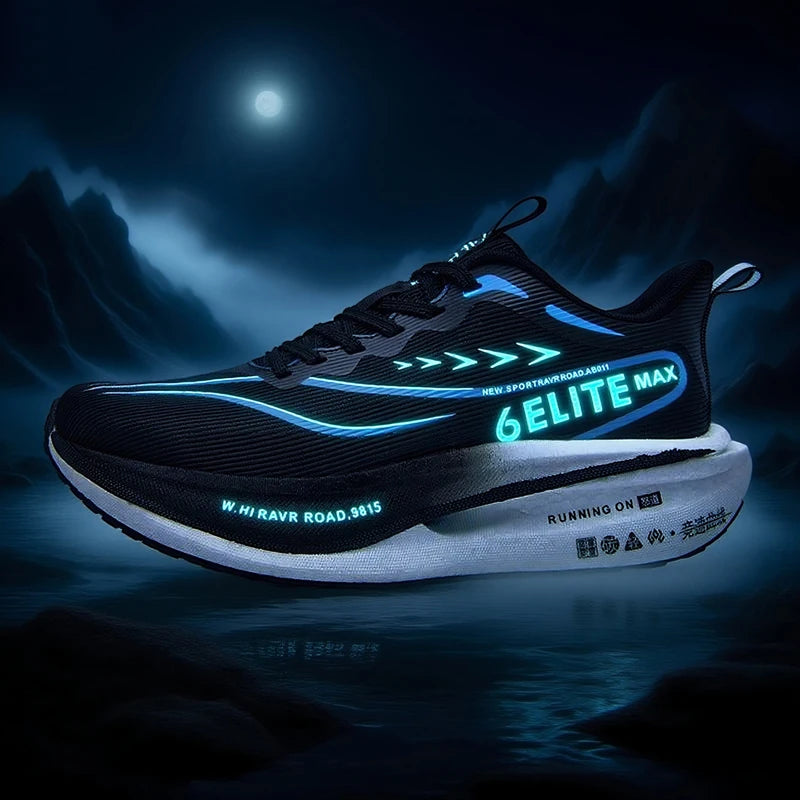 Men’s Running Shoes with Carbon Board, Specialty Marathon Sports, Breathable, Lightweight, Comfortable Women’s Athletic Non-Skid Sneakers
