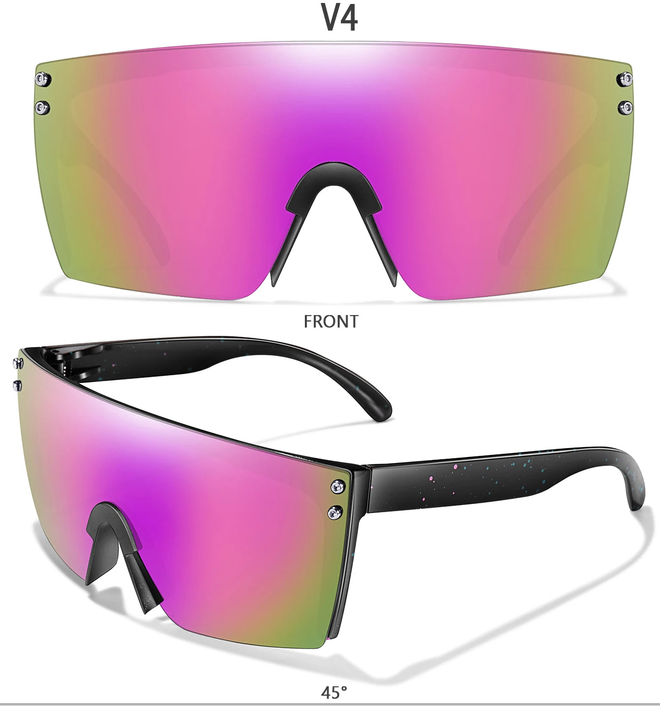 3 Pairs Fishing Sunglasses Men and Women Square Oversize Windproof Shades with UV Protection for Outdoor Cycling Hiking