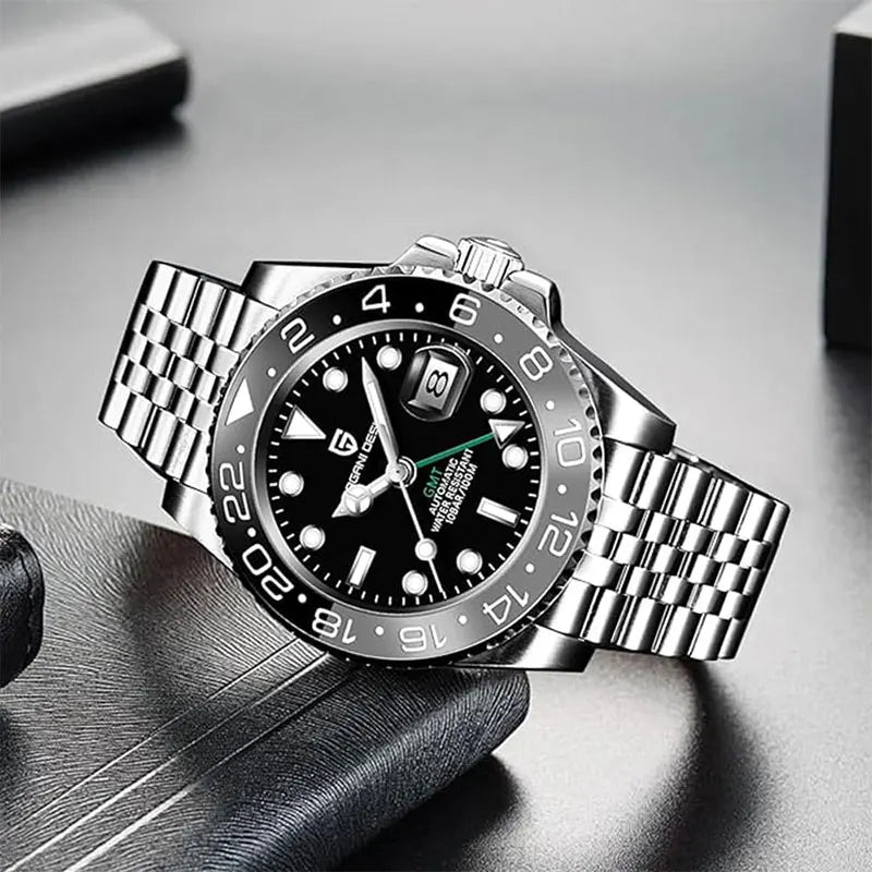 GMT Wristwatch PAGANI DESIGN Automatic Watch 40mm Mens Watch Top Brand Mechanical Watch 100M Waterproof Luminous Watches PD-1662