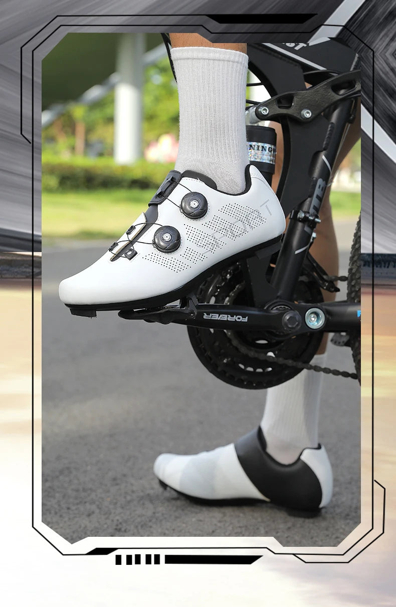 Ultra-Light Cycling Shoes, Breathable and Lightweight, SPD-Compatible Hard Soles for Road Mountain Bike Competition Training