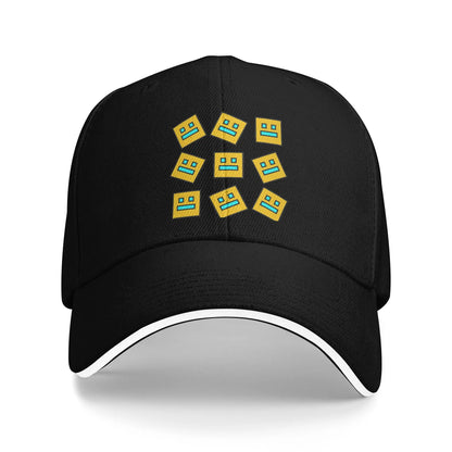 Geometry Game Dash Baseball Cap Casual Unblocked Level Sandwich Hat for Men Women Breathable Headwear Activities