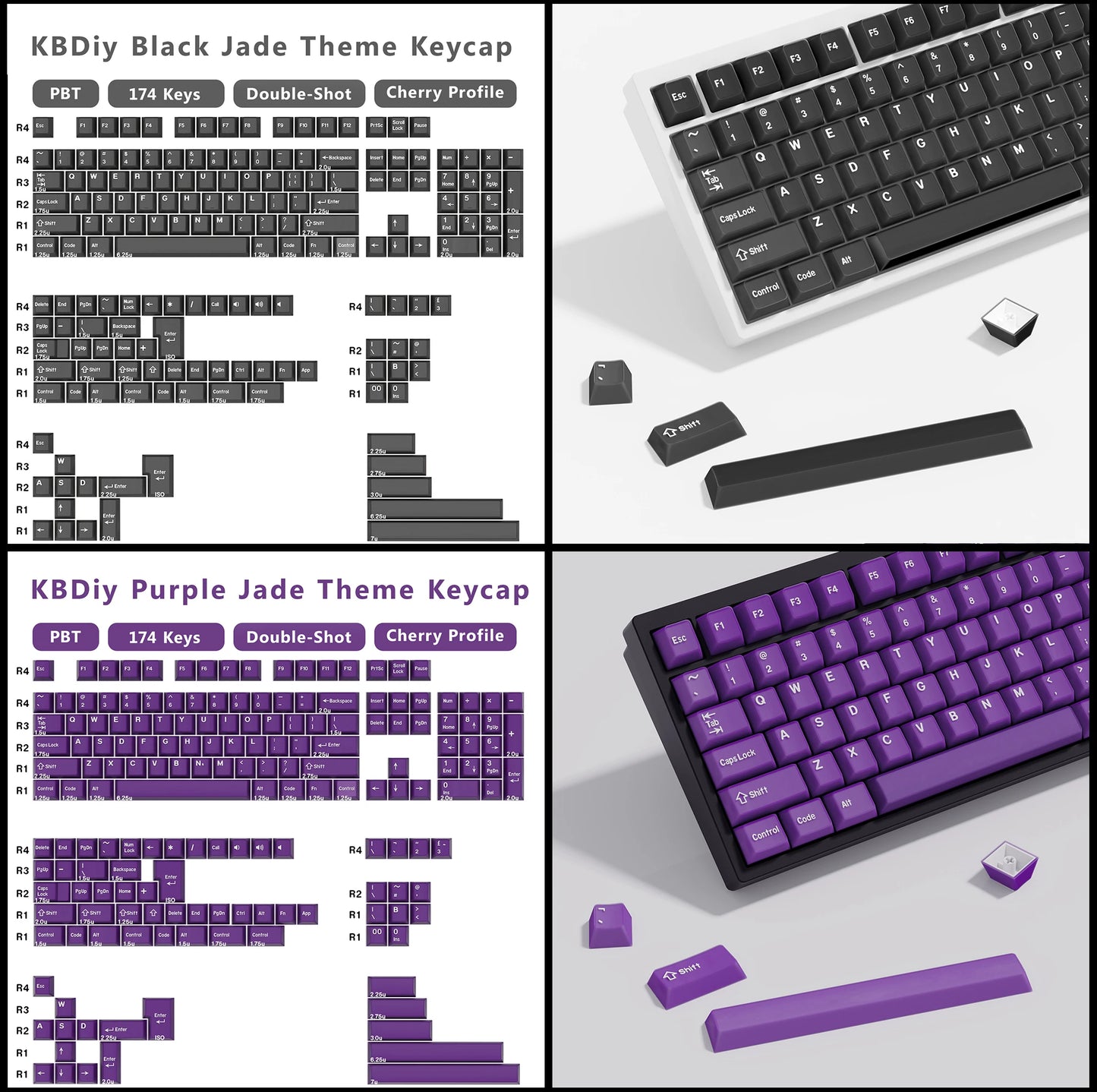 Keycaps KBDiy GMK Illusion perfil Cherry de PBT de doble inyección ISO para kit de teclado mecánico gamer, estilo retro gaming