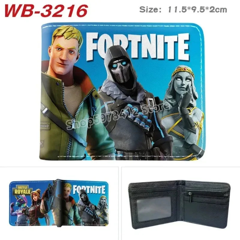 Fortnite Wallets for Boys and Girls Anime Fortnite Wallet Cartoon Card Holder Bag Leather Short Purse Fashion Folded Purses Kids Gift