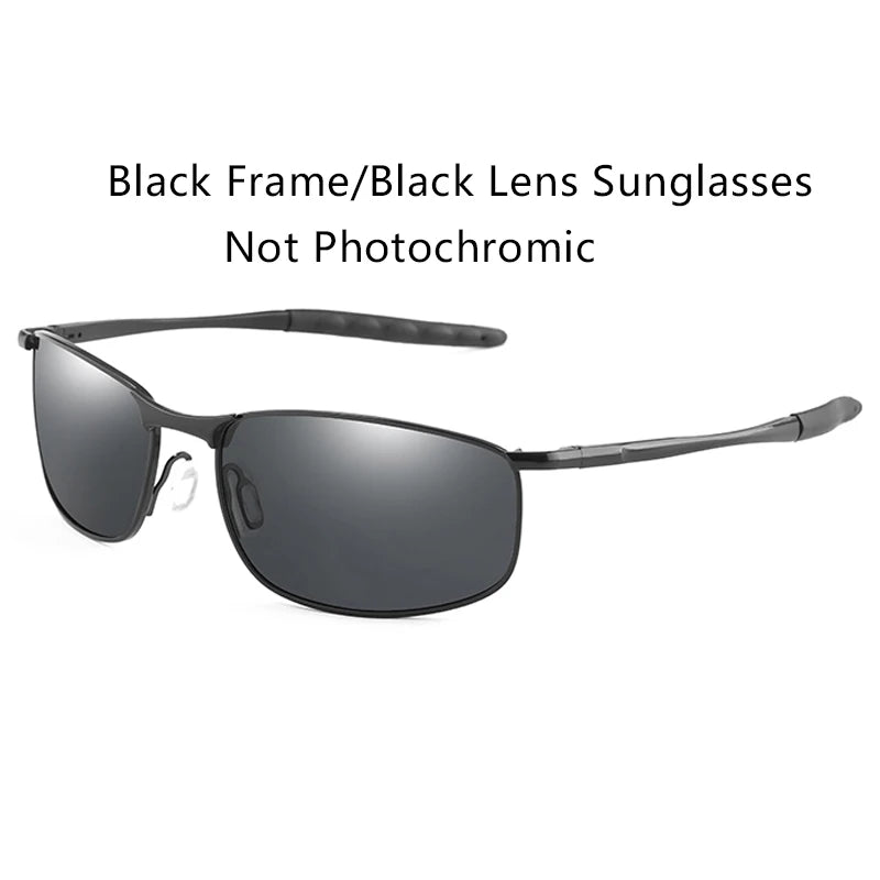 Photochromic Men Polarized Sunglasses Male Metal Square Glasses Driving Sun Glasses UV400 Outdoor Sports Cycling Goggles