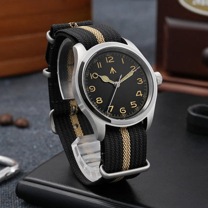 Relógio de Quartzo Vintage Militar Militado ML08 V2 com Movimento VH31, Vidro Duplo de Safira, Luminescência C3 BGW-9, Impermeável, 38mm