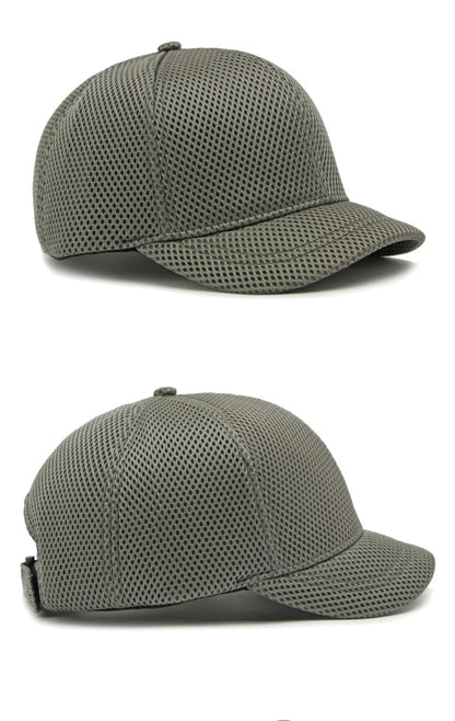 HT4828 5CM Short Brim Baseball Cap Male 6 Panels Baseball Hat Breathable Mesh Trucker Cap Men Women Solid Plain Snapback Cap