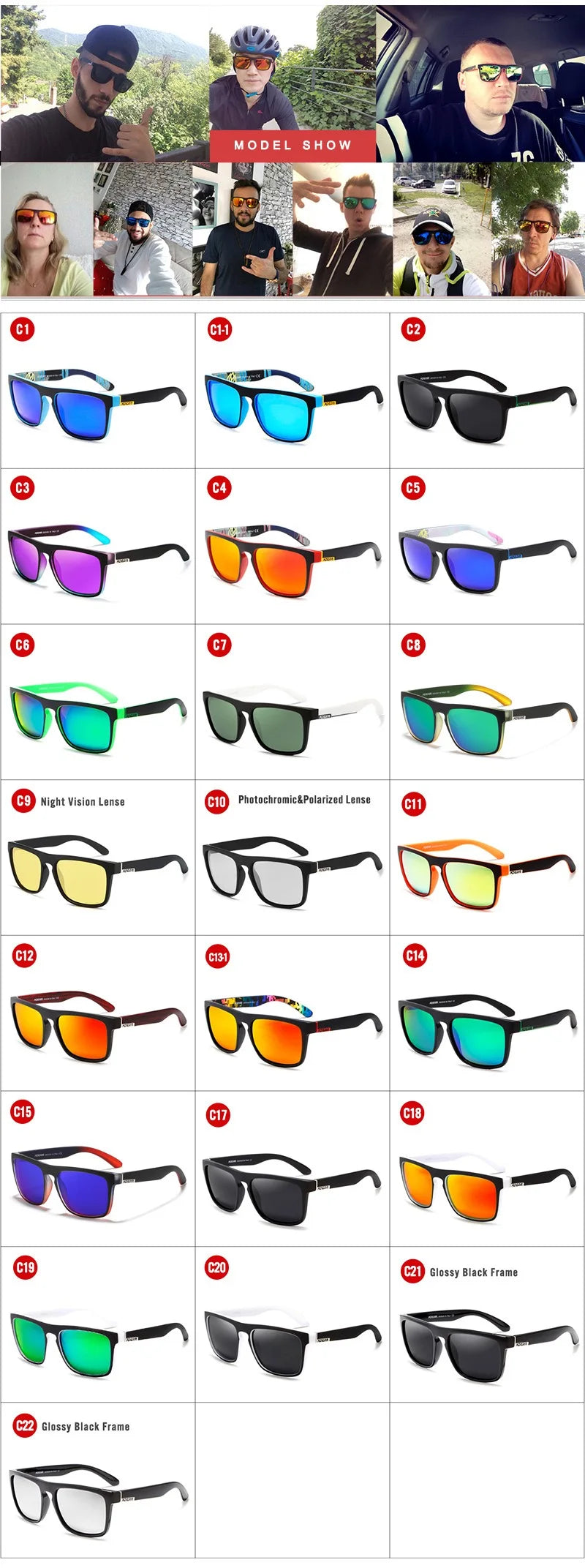 Outdoor Sport Square Myopia Lens Prescription Sunglasses Men Polarized Driving Anti-Glare Myopes Lunettes 0 -0.5 -0.75 To -6.0