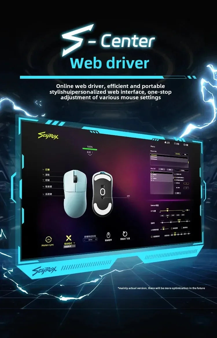 SCYROX V6 Non-Porous Wireless Mouse Esports 40g 750IPS with 8K Receiver Fast Response 3950 High Quality 8KHz Gaming Mouse