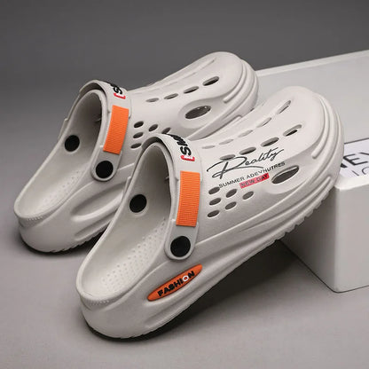 Sandales d'été pour hommes, pantoufles décontractées massantes, claquettes antidérapantes, sandales pour hommes, chaussures de plage à trous pour intérieur et extérieur, grandes tailles