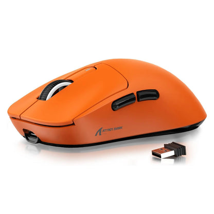 Ratón gaming inalámbrico ATTACK SHARK X3, ratón ergonómico para PC de 49g, tres modos, sensor óptico PAW3395 de 26K DPI, botones programables