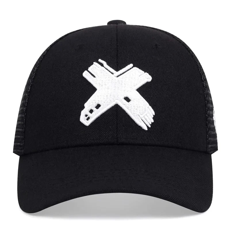 Unisex X Letter Embroidery Baseball Net Caps Spring and Summer Outdoor Adjustable Casual Hats Sunscreen Hat Sports Golf Cap
