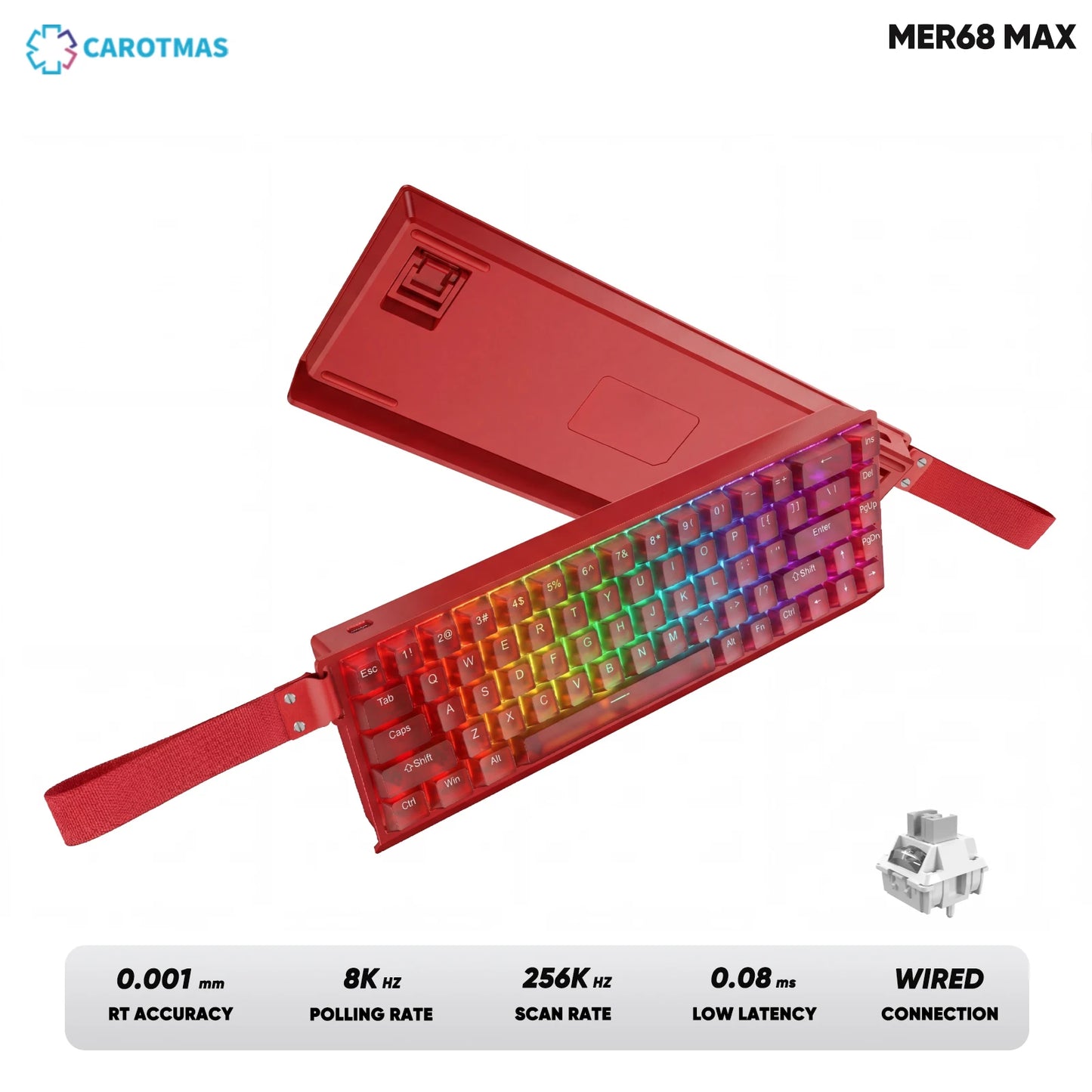 IROK Carotmas Mercury68 Mercury 68 Mercury68 Pro Mercury68 Max RT 0.001mm 8K Teclado mecânico magnético gaming com fios