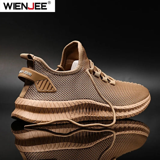 Men's Non-Slip Casual Sneakers Breathable Outdoor Jogging Training Hiking Sports Running Woven Knit Lace-Up Shoes